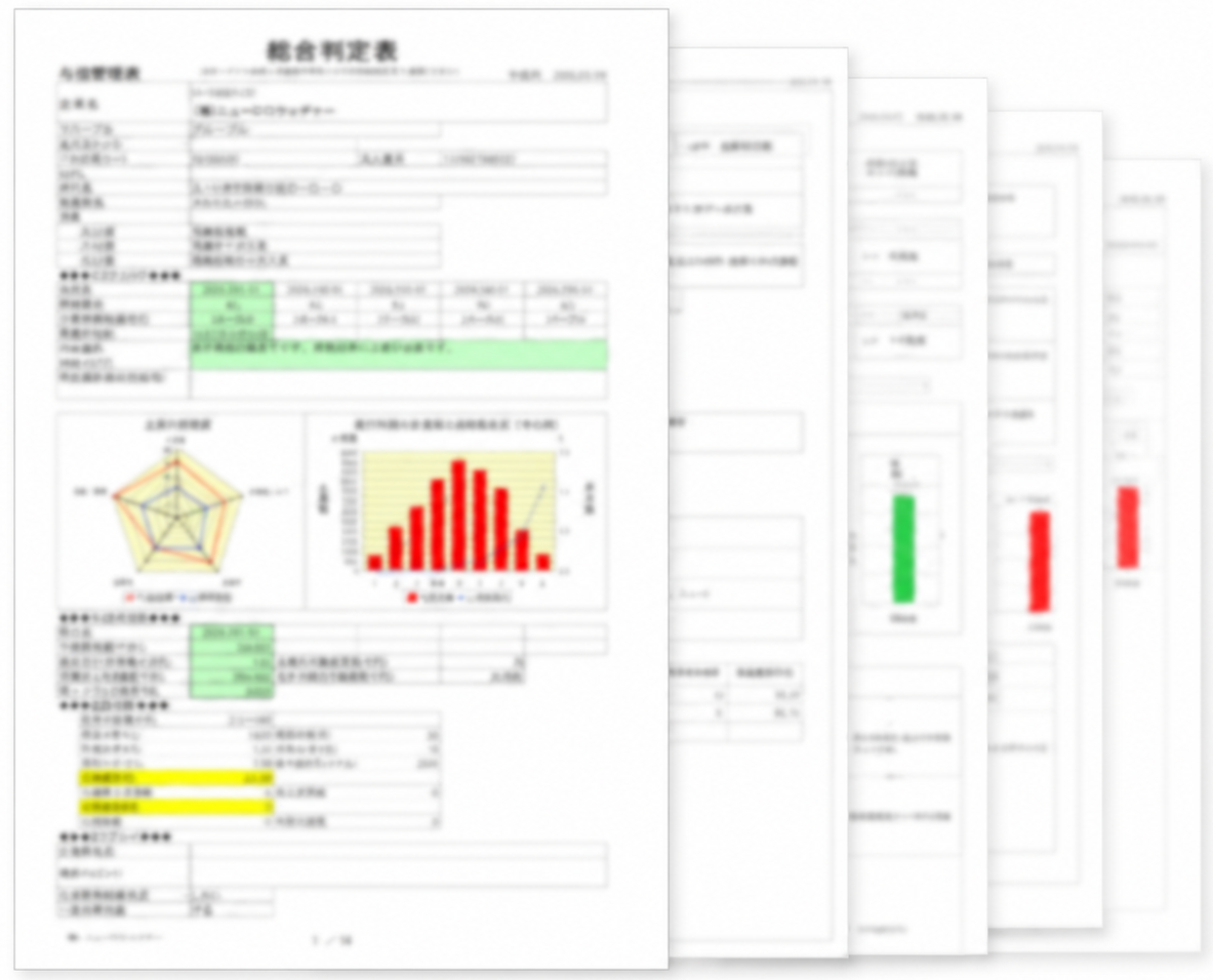 総合判定表PDFのサンプルイメージ